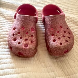 Girls' Pink Glitter Crocs size 11 - Kids Shoes